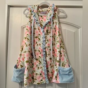 SweetHoney Girls Swim Coverup Hooded Floral Pastels Size 6 NWOT!